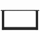 vidaXL 2 db U alakú dohányzóasztal láb fekete 60 x (30-31) cm acél dohányzóasztal láb