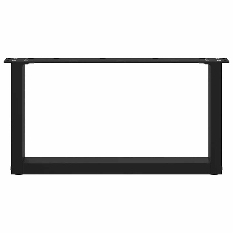 vidaXL 2 db U alakú dohányzóasztal láb fekete 60 x (30-31) cm acél dohányzóasztal láb