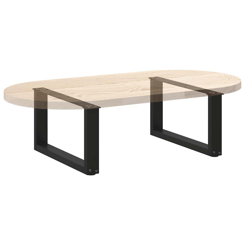 vidaXL 2 db U alakú dohányzóasztal láb fekete 60 x (30-31) cm acél dohányzóasztal láb