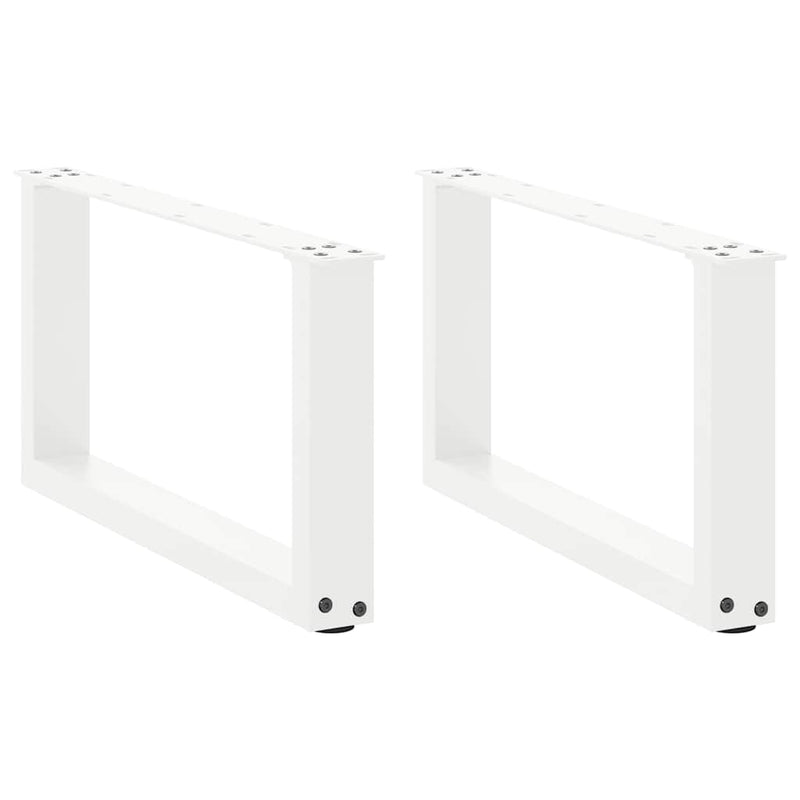 vidaXL 2 db U alakú dohányzóasztal láb fehér 60 x (30-31) cm acél