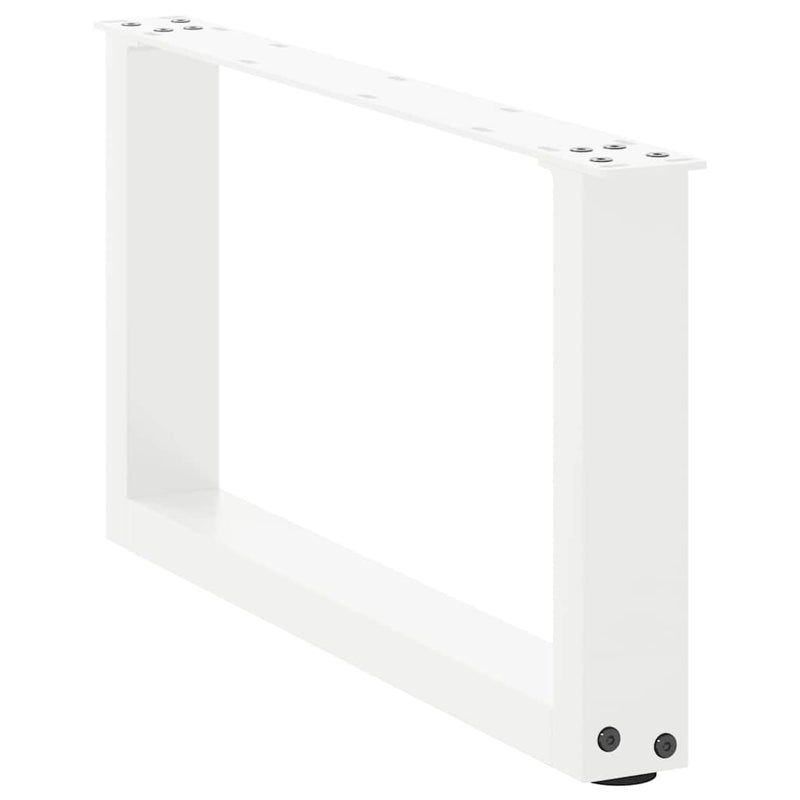 vidaXL 2 db U alakú dohányzóasztal láb fehér 60 x (30-31) cm acél