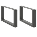 vidaXL 2 db antracitszürke, U alakú acél dohányzóasztal láb 60 x (30-31) cm