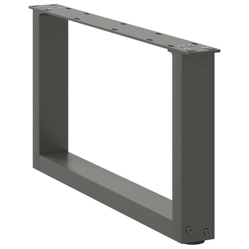 vidaXL 2 db antracitszürke, U alakú acél dohányzóasztal láb 60 x (30-31) cm