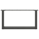 vidaXL 2 db antracitszürke, U alakú acél dohányzóasztal láb 60 x (30-31) cm