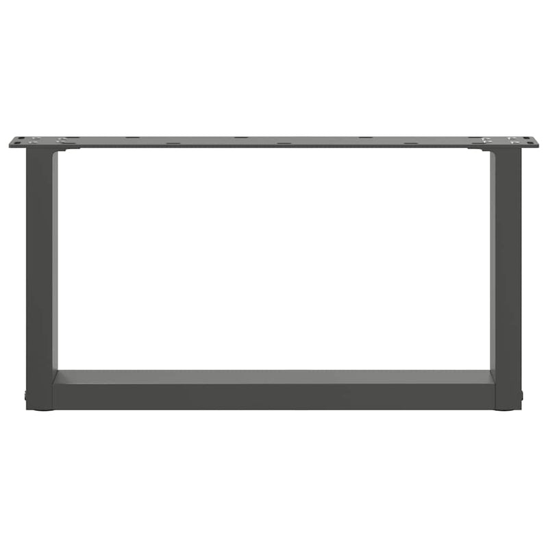 vidaXL 2 db antracitszürke, U alakú acél dohányzóasztal láb 60 x (30-31) cm