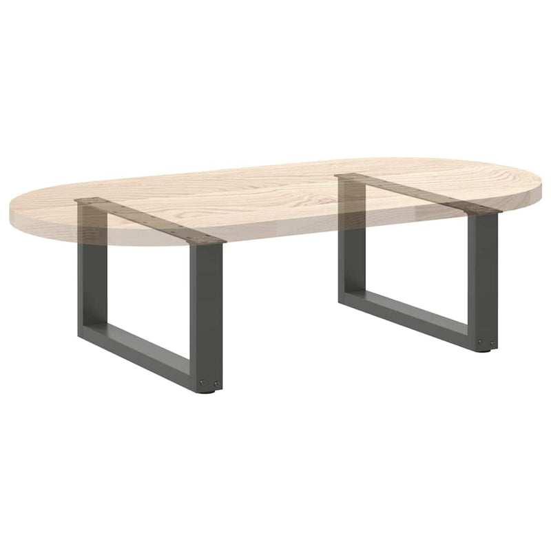 vidaXL 2 db antracitszürke, U alakú acél dohányzóasztal láb 60 x (30-31) cm