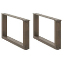 vidaXL 2 db U alakú dohányzóasztal láb natúr acélból 60x(30-31) cm