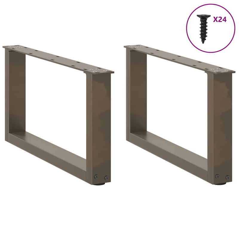 vidaXL 2 db U alakú dohányzóasztal láb natúr acélból 60x(30-31) cm