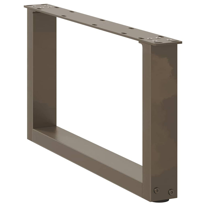 vidaXL 2 db U alakú dohányzóasztal láb natúr acélból 60x(30-31) cm