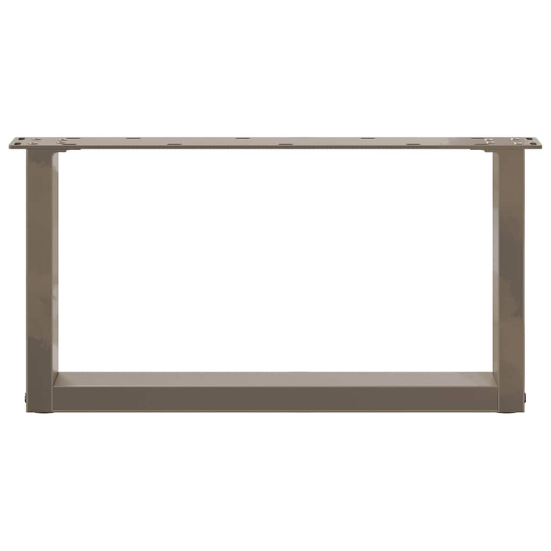 vidaXL 2 db U alakú dohányzóasztal láb natúr acélból 60x(30-31) cm