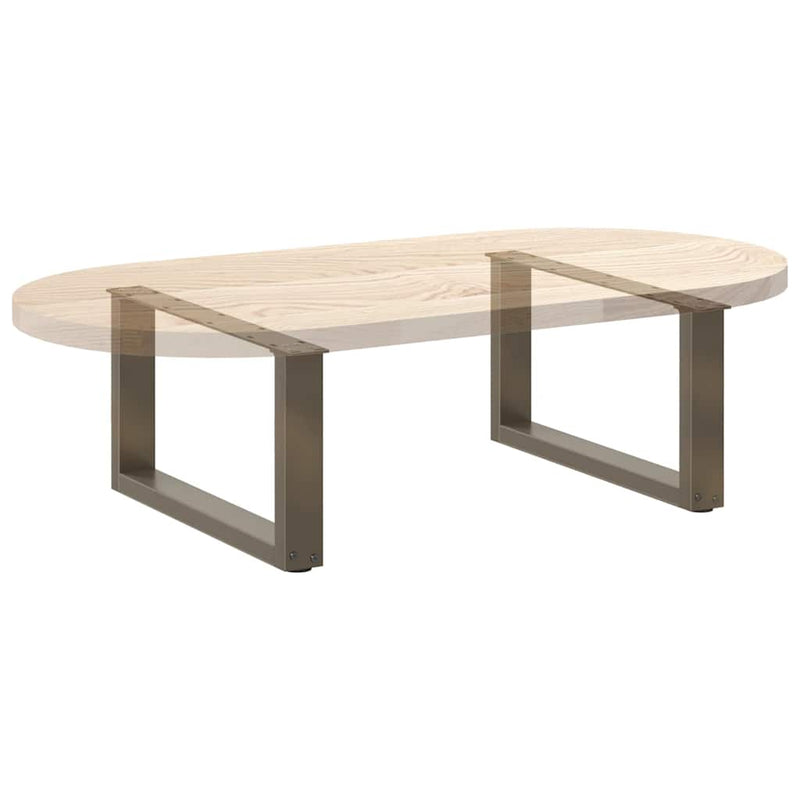 vidaXL 2 db U alakú dohányzóasztal láb natúr acélból 60x(30-31) cm