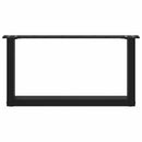 vidaXL 2 db U alakú dohányzóasztal láb fekete 70 x (30-31) cm acél dohányzóasztal láb