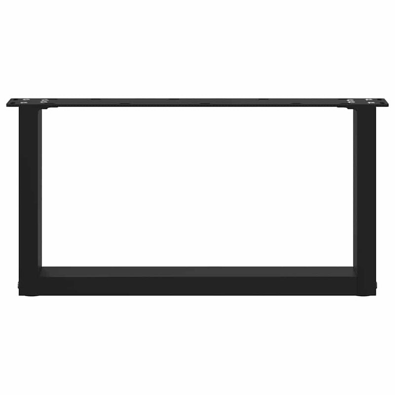 vidaXL 2 db U alakú dohányzóasztal láb fekete 70 x (30-31) cm acél dohányzóasztal láb