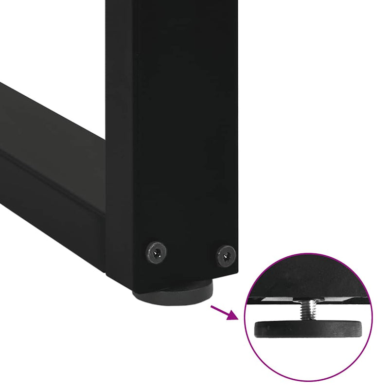 vidaXL 2 db U alakú dohányzóasztal láb fekete 70 x (30-31) cm acél dohányzóasztal láb