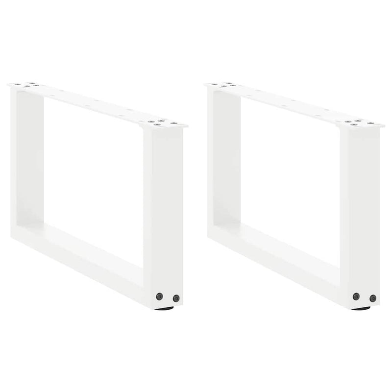 vidaXL 2 db U alakú fehér dohányzóasztal láb 70 x (30-31) cm acél