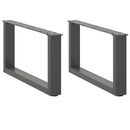 vidaXL 2 db antracitszürke, U alakú acél dohányzóasztal láb 70 x (30-31) cm