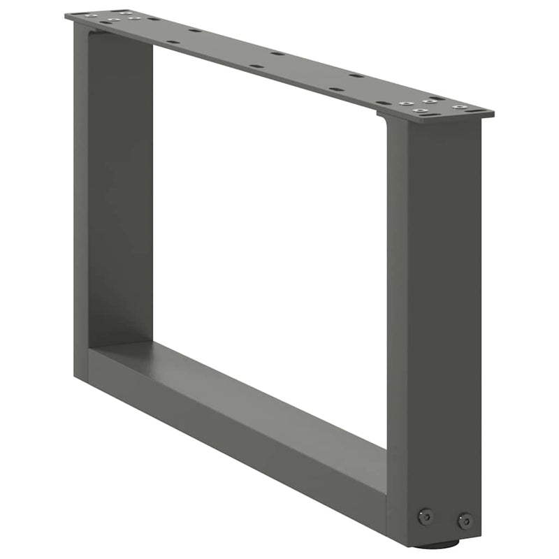 vidaXL 2 db antracitszürke, U alakú acél dohányzóasztal láb 70 x (30-31) cm