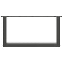 vidaXL 2 db antracitszürke, U alakú acél dohányzóasztal láb 70 x (30-31) cm