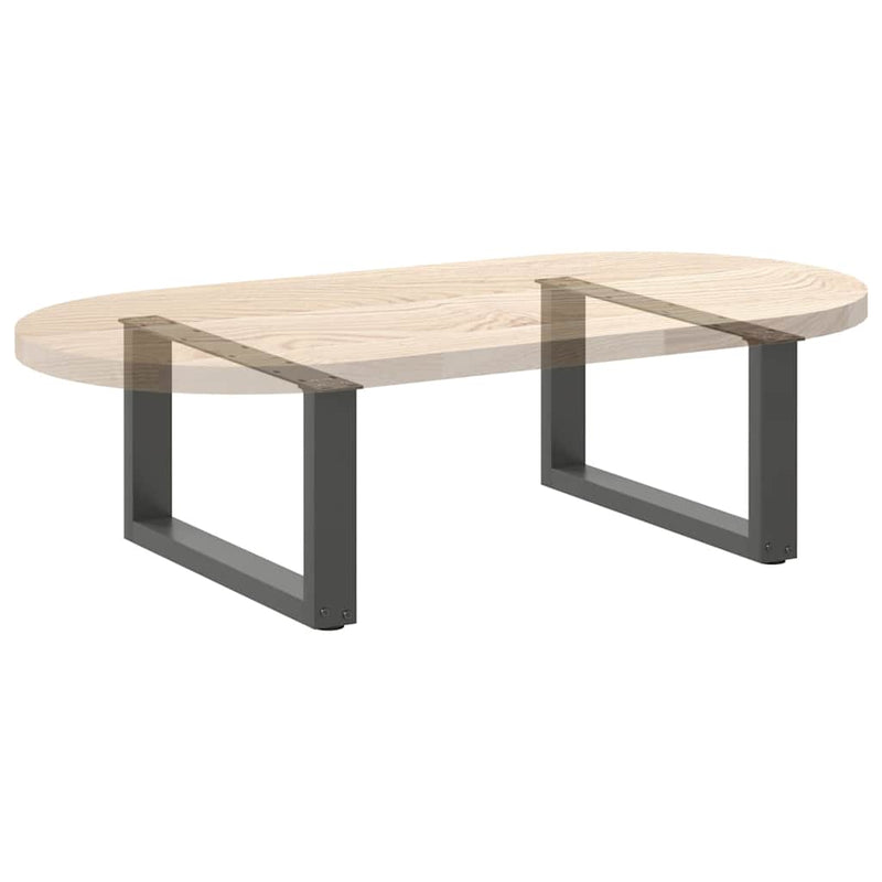 vidaXL 2 db antracitszürke, U alakú acél dohányzóasztal láb 70 x (30-31) cm