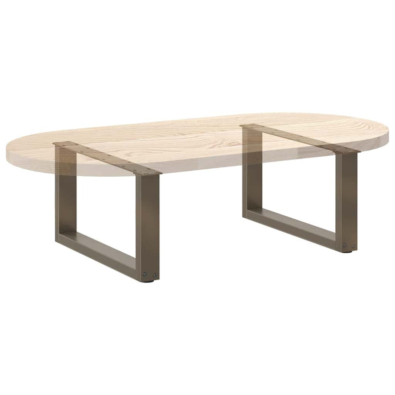 vidaXL 2 db U alakú natúr acél dohányzóasztal láb 70x(30-31) cm