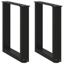 vidaXL 2 db U alakú dohányzóasztal láb fekete 28 x (42-43) cm acél dohányzóasztal láb