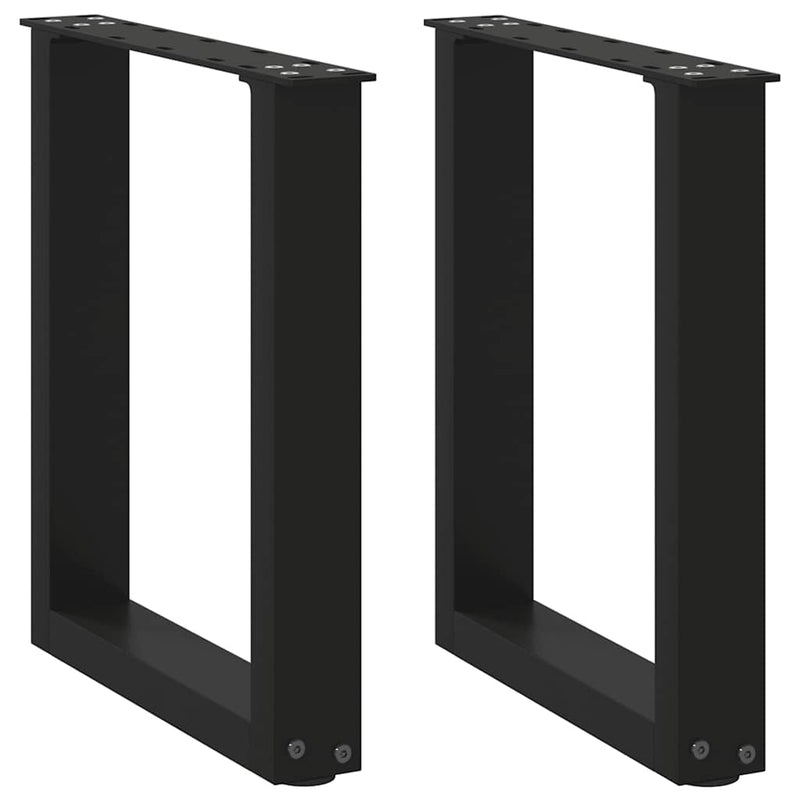 vidaXL 2 db U alakú dohányzóasztal láb fekete 28 x (42-43) cm acél dohányzóasztal láb