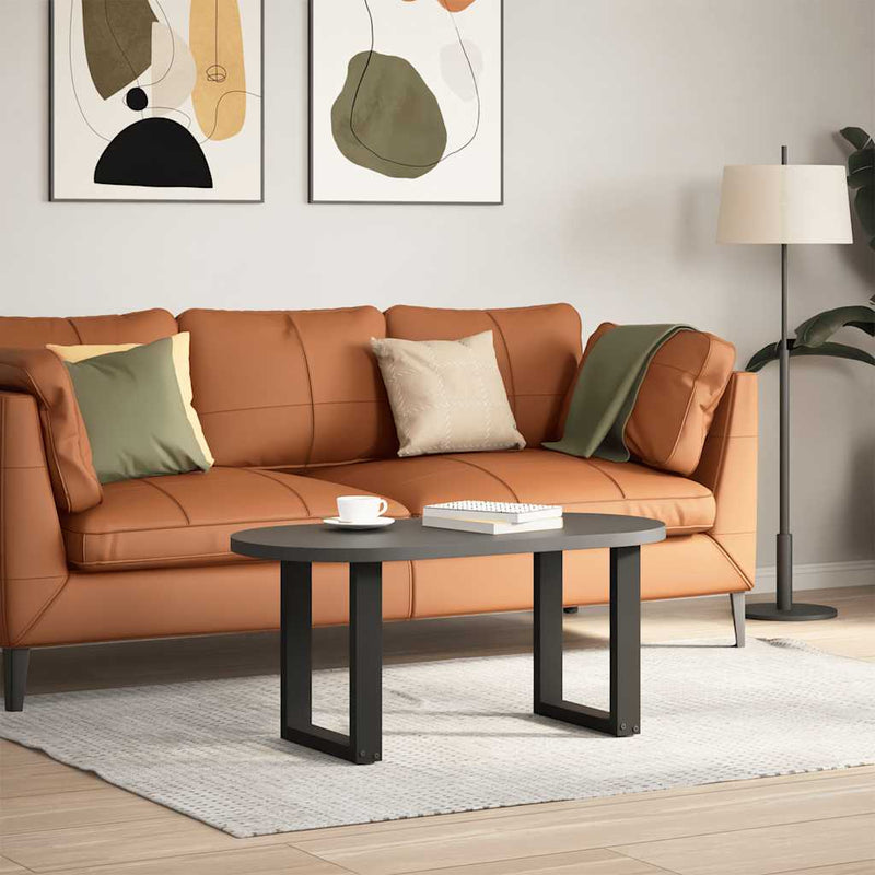 vidaXL 2 db U alakú dohányzóasztal láb fekete 28 x (42-43) cm acél dohányzóasztal láb