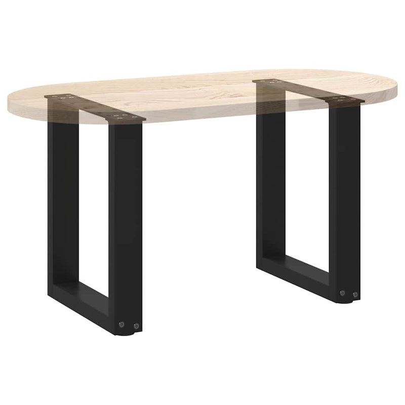 vidaXL 2 db U alakú dohányzóasztal láb fekete 28 x (42-43) cm acél dohányzóasztal láb