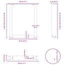 vidaXL 2 db U alakú dohányzóasztal láb fekete 28 x (42-43) cm acél dohányzóasztal láb