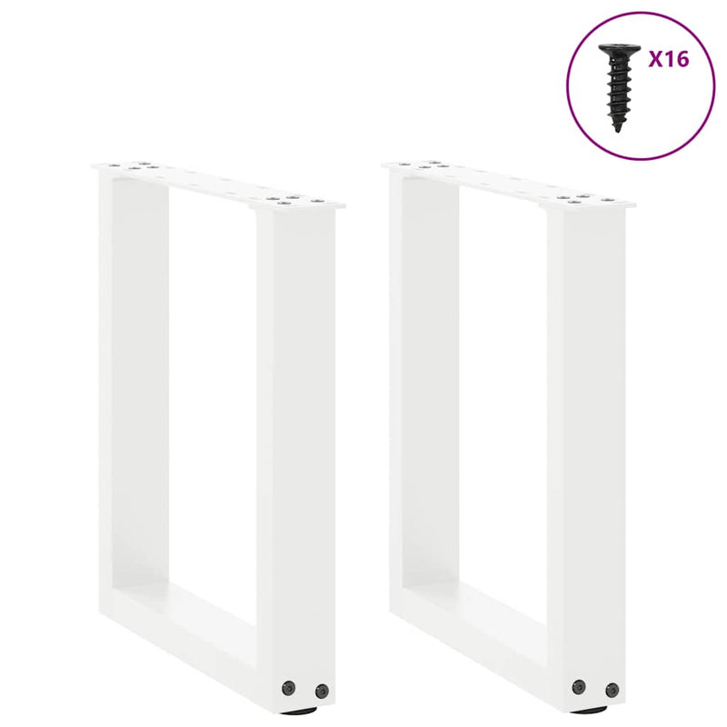 vidaXL 2 db U alakú dohányzóasztal láb fehér 28 x (42-43) cm acél dohányzóasztal láb