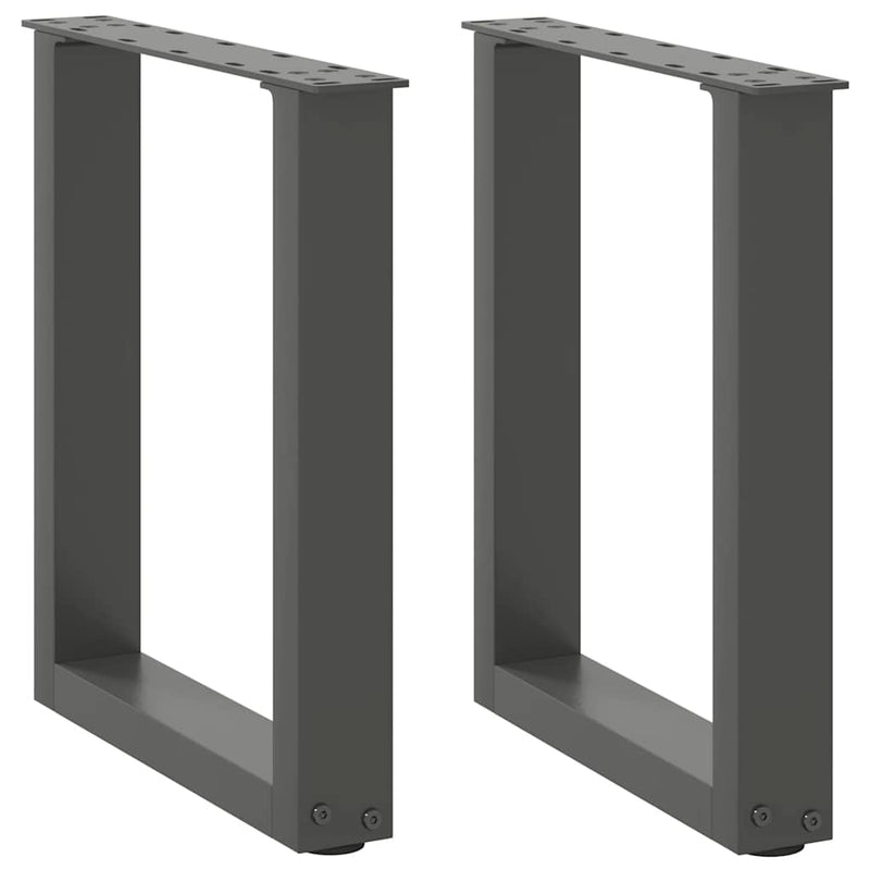 vidaXL 2 db antracitszürke U-alakú dohányzóasztal láb 28x(42-43) cm acél