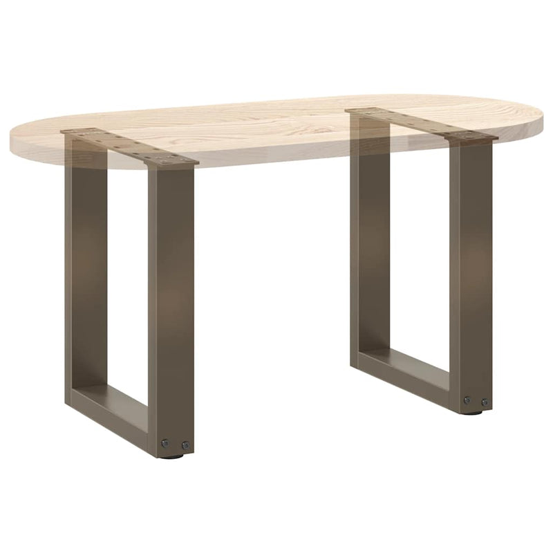 vidaXL 2 db U alakú natúr acél dohányzóasztal láb 28 x (42-43) cm