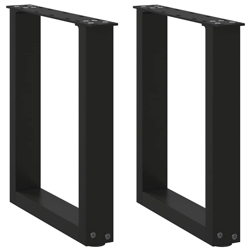 vidaXL 2 db fekete, U alakú acél dohányzóasztal láb 38x(42-43) cm