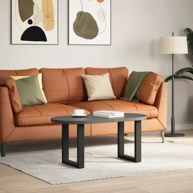 vidaXL 2 db fekete, U alakú acél dohányzóasztal láb 38x(42-43) cm