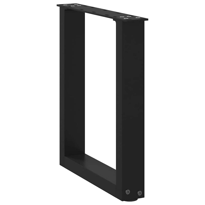 vidaXL 2 db fekete, U alakú acél dohányzóasztal láb 38x(42-43) cm