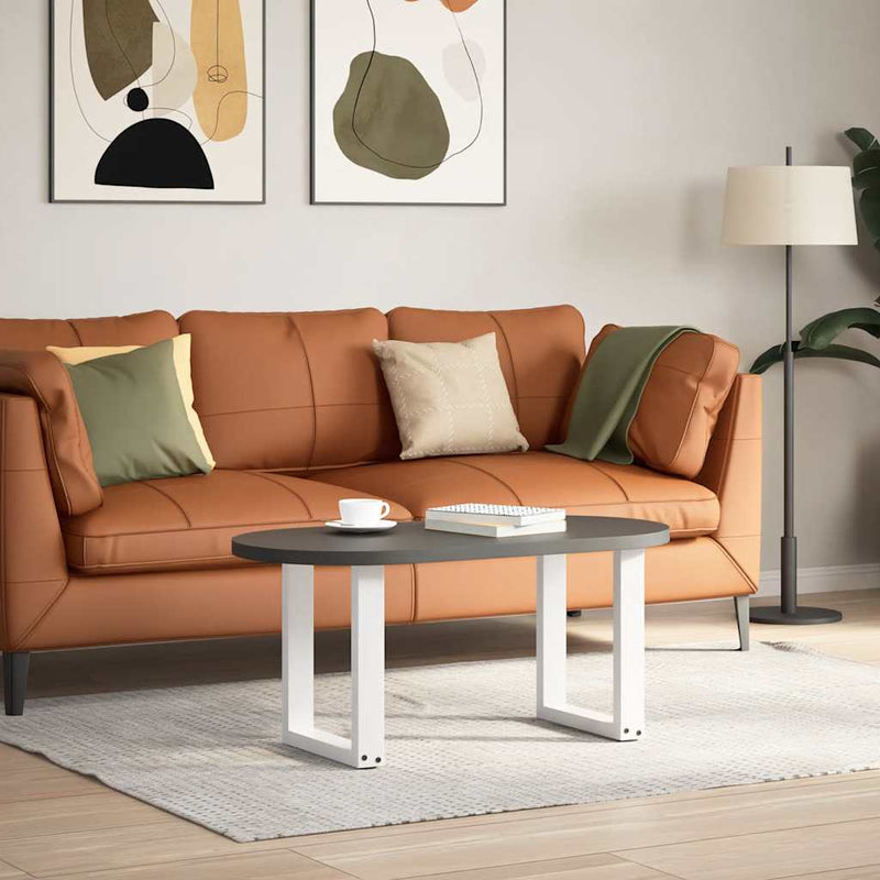 vidaXL 2 db U alakú fehér dohányzóasztal láb 38x(42-43) cm acél