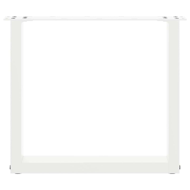 vidaXL 2 db U alakú dohányzóasztal láb fehér 50 x (42-43) cm acél dohányzóasztalhoz
