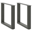 vidaXL 2 db antracitszürke, U alakú acél dohányzóasztal láb 50 x (42-43) cm