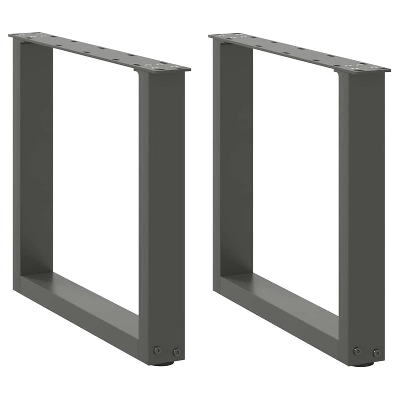 vidaXL 2 db antracitszürke, U alakú acél dohányzóasztal láb 50 x (42-43) cm