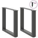 vidaXL 2 db antracitszürke, U alakú acél dohányzóasztal láb 50 x (42-43) cm