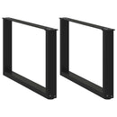 vidaXL 2 db U alakú dohányzóasztal láb fekete 60 x (42-43) cm acél dohányzóasztal láb