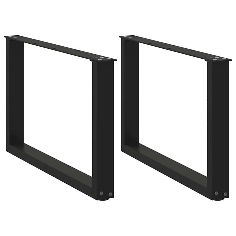 vidaXL 2 db U alakú dohányzóasztal láb fekete 60 x (42-43) cm acél dohányzóasztal láb