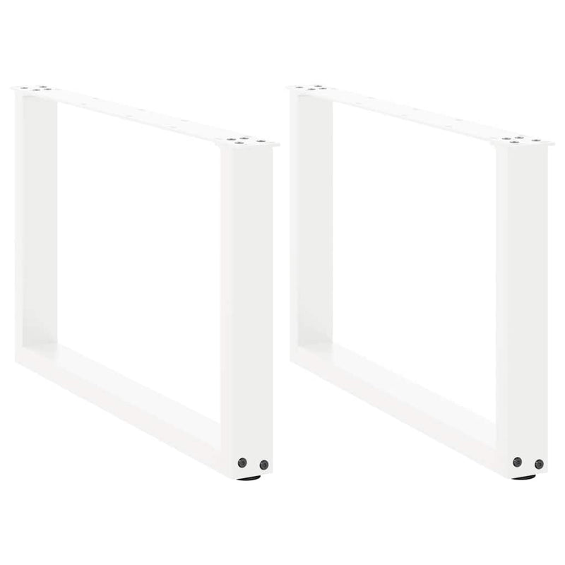 vidaXL 2 db U alakú dohányzóasztal láb fehér 60 x (42-43) cm acél dohányzóasztal láb