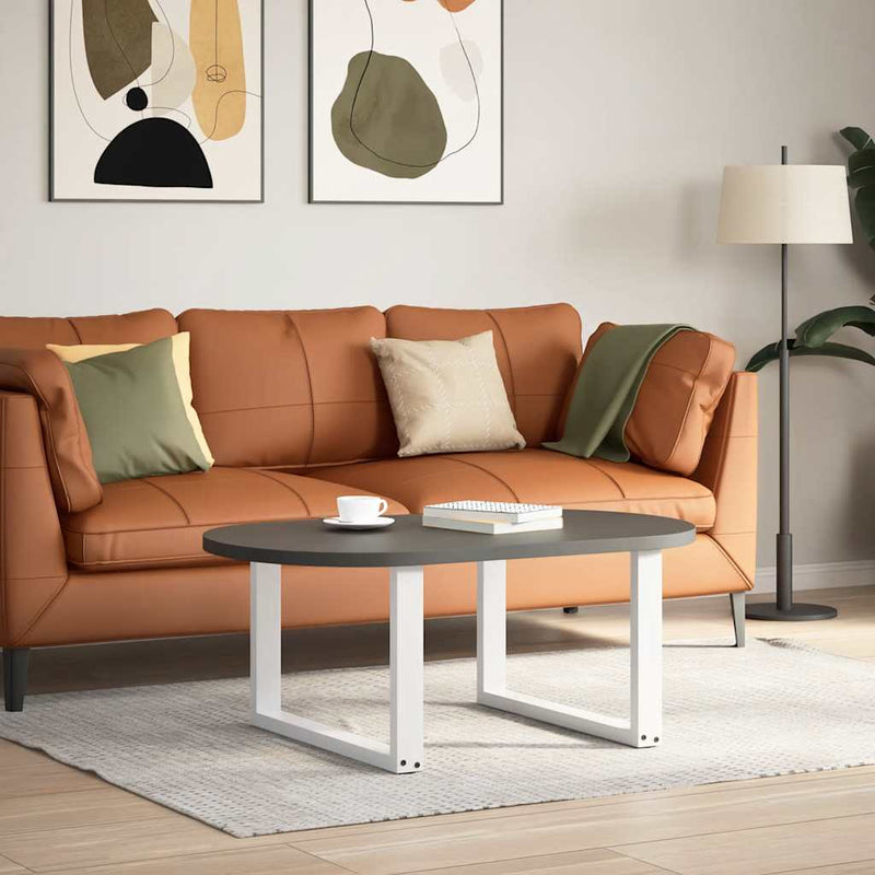 vidaXL 2 db U alakú dohányzóasztal láb fehér 60 x (42-43) cm acél dohányzóasztal láb