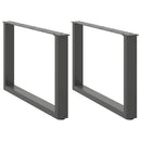 vidaXL 2 db antracitszürke, U alakú acél dohányzóasztal láb 60 x (42-43) cm