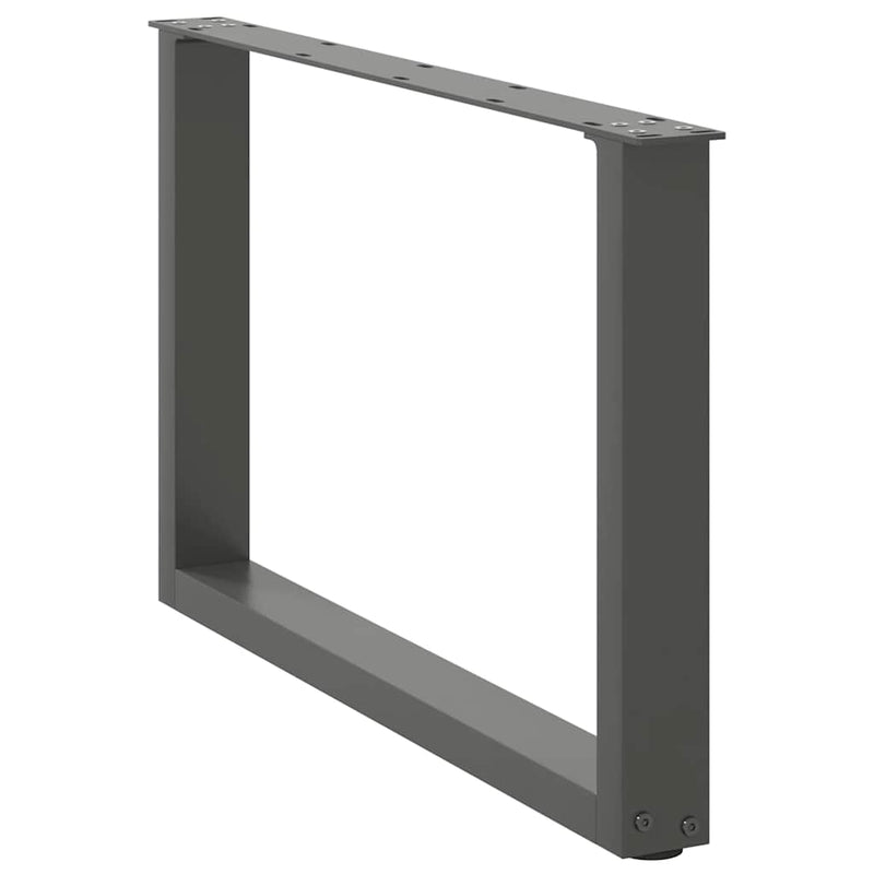 vidaXL 2 db antracitszürke, U alakú acél dohányzóasztal láb 60 x (42-43) cm
