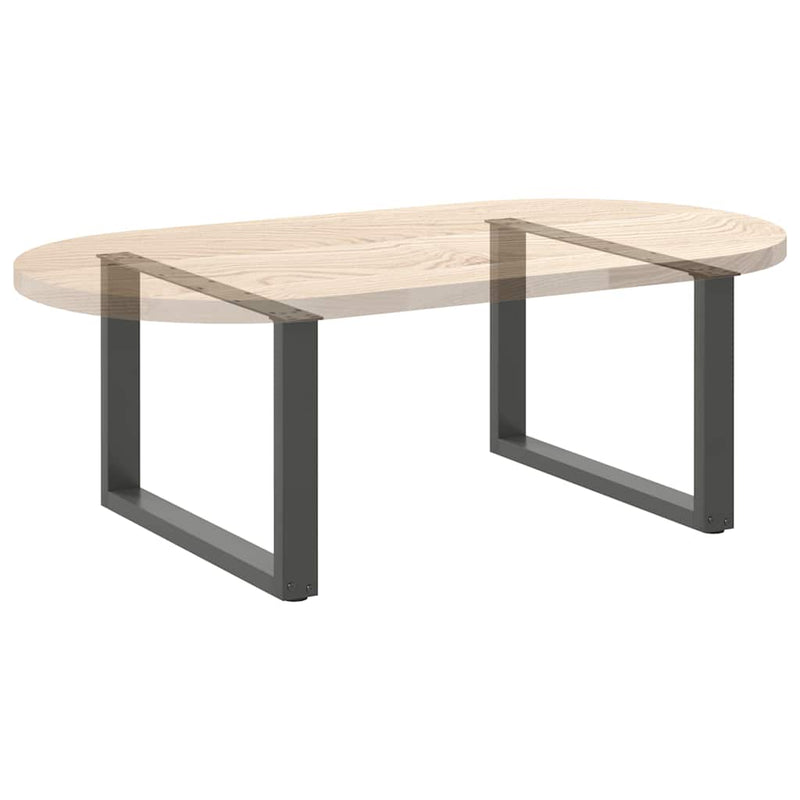vidaXL 2 db antracitszürke, U alakú acél dohányzóasztal láb 60 x (42-43) cm