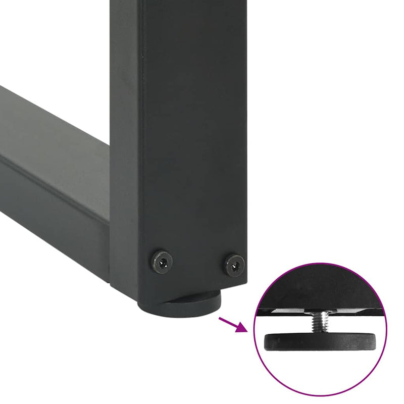 vidaXL 2 db antracitszürke, U alakú acél dohányzóasztal láb 60 x (42-43) cm