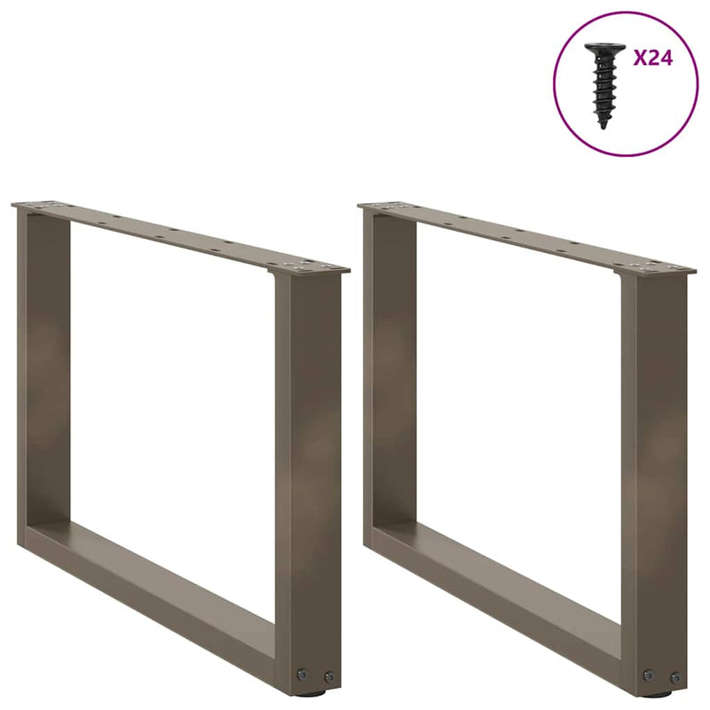 vidaXL 2 db U alakú natúr acél dohányzóasztal láb 60x(42-43) cm