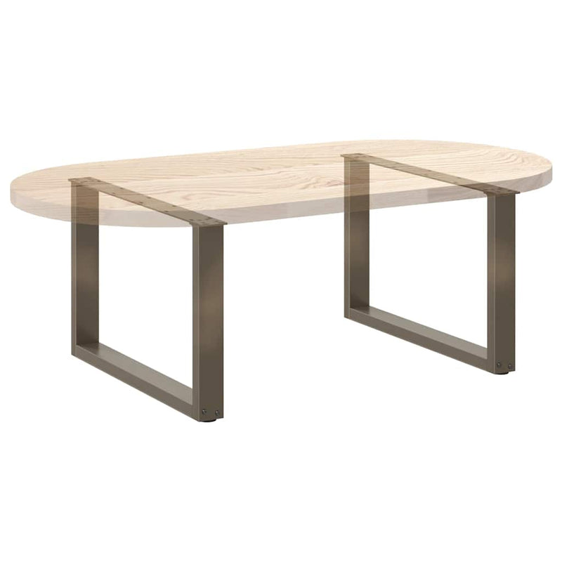 vidaXL 2 db U alakú natúr acél dohányzóasztal láb 60x(42-43) cm